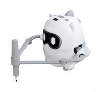 Robot da disegno interattivo con riconoscimento fotocamera per bambini, multi-asse, 100 carte e 12 penne colorate per apprendimento creativo a casa o a scuola (bianco)