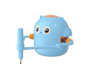 Robot da disegno interattivo per bambini con controllo vocale e 100 carte di parole, giocattolo educativo Montessori in ABS, set creativo compatto con penne per dipingere e imparare, blu(blue)