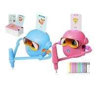 Robot da disegno per bambini, Robot da disegno magico con 100 carte di parole per l'apprendimento, Tutor interattivo di arte intelligente, Interazione vocale e 12 penne colorate, Robots da disegnos