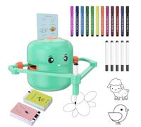 Robot da Disegno per Bambini, Robot Disegno con Interazione Vocale, 100 Carte e 12 Matite Colorate, Giocattolo Didattico Montessori Bambini dai 5 Anni in su, Rosa