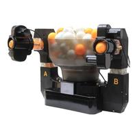 Robot da Ping Pong A Doppia Testa, con 36 Palline con Diversi Effetti, Robot da Ping Pong Automatico per Allenamento, Frequenza di Lancio Palline 40-70 al Minuto