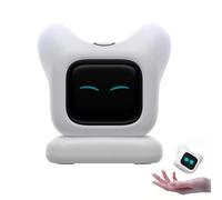 Robot Da Scrivania Con Ia Integrata - Compagno Elettronico Interattivo Con Chat Vocale Intelligente Ed Emozioni Dinamiche. Gadget Tecnologico Creativo E Intelligente for Casa E Ufficio(White)
