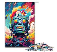 Robot di Splatters Un sacco di spesse nuvole colorate nel cielo Puzzle da 1000 pezzi per adulti come regalo Il regalo migliore adatto per adolescenti dai 14 anni in su Dimensioni 75x50 cm