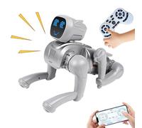 Robot Dog - ABS 28.5x18.5x18cm Interattivo | Giocattoli Educativi Di Controllo Vocale Con Viso A Led, Casa, Viaggio, Parco Giochi, Cani Robotici A Piedi Intelligenti Animali Domestici | Classe
