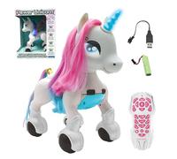 LEXIBOOK Power Unicorno, il mio magico e intelligente unicorno robot con telecomando e batteria ricaricabile