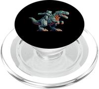 Robot Equitazione Dinosauro Blocky Animal Pixel Art Game Uomini Donne PopSockets PopGrip per MagSafe