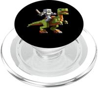 Robot Equitazione Dinosauro Blocky Animal Pixel Art Game Uomini Donne PopSockets PopGrip per MagSafe