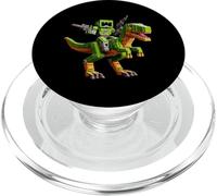 Robot Equitazione Dinosauro Blocky Animal Pixel Art Game Uomini Donne PopSockets PopGrip per MagSafe