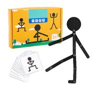 Robot - Figura d'azione in Legno regolabile Giocattolo, Figura di Asta Educativa Interattiva | Set di Giochi di apprendimento Manuale a 24 Carte, Kit da Viaggio Portatile 48 Pezzi