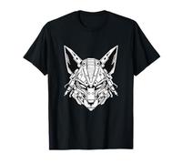 Robot Fox Monocromatico Mech Animal Design Maglietta