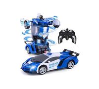 Robot giocattolo â Transformers â Auto telecomandata 2 in 1 â Blu e bianco â Ricaricabile tramite USB â Dai 6 anni in su