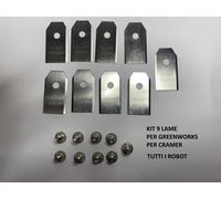 ROBOT GREENWORKS CRAMER GIARDINO KIT LAME 9 PZ PER TUTTI I MODELLI