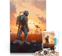 Robot in un campo di fiori 01 puzzle 1000 pezzi per adulti Allena il tuo cervello e le tue mani Attività divertenti a casa, regali di compleanno, regali di viaggio, 38x26cm