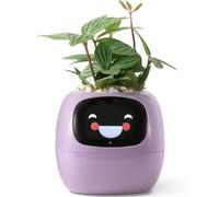 Robot intelligente per piante con emoji per la cura delle piante, incantevole compagno di piante con interazione gestuale, vaso da giardino come regalo per la scrivania (LILA)