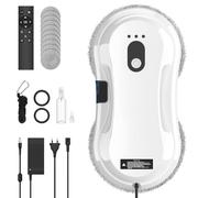 Robot Lavavetri, 5600Pa Lavavetri Automatico Ultra-Sottile (7.5cm) con Nebulizzatore d'Acqua, Navigazione Intelligente, 3 Modalità, Protezione UPS, Telecomando e 10 Panni, per Vetrate e Piastrelle