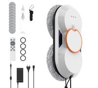Robot Lavavetri, 5600Pa Lavavetri Elettrico Automatico con Doppio Sistema di Spruzzo, 3 Modalità Pulizia, Telecomando, Navigazione Intelligente, Sistema di Sicurezza e 8 Panni, per Superfici Lisce