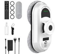 Robot Lavavetri, 5600Pa Lavavetri Elettrico Automatico con Telecomando, 3 Modalità Pulizia, Sistema di Sicurezza, Rilevamento dei Bordi, Navigazione Intelligente e 10 Panni, per Superfici Lisce