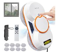 Robot Lavavetri, Robot Lavavetri Elettrico con Telecomando, Fune di Sicurezza e Serbatoio da 60ML, Robot Lavavetri Automatico con Forte Potenza di Aspirazione 3800 Pa per Finestre Interne ed Esterne
