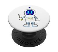 Robot Meccanico Cacciavite Officina PopSockets PopGrip Adesivo