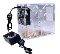 Robot per semi di uccelli, separatore di semi in acrilico con 2 contenitori per cereali e velocità del vento regolabile per un efficace peeling dei cereali