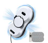 Robot pulitore vetri 5600 Pa, robot pulitore automatico con funzione spray, navigazione intelligente, telecomando, tre modalità di pulizia, 10 panni, per superfici lisce (C)
