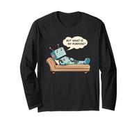 Robot Qual è Il Mio Scopo Divertente Umorismo IA esistenziale Maglia a Manica