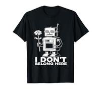 Robot retrò Triste introverso Non appartengo Qui Maglietta