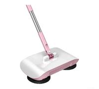 Robot spazzatore a mano, aspirapolvere a spinta manuale, per la pulizia quotidiana, scarti di carta, peli di animali domestici (rosa)