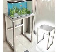 Robot Sweeping Tavolo End Cabinet Fish Tank Stand Acciaio Inox Fish Tank Table Shelf, Floor Standing Aquarium Rack per stoccaggio ed esposizione, Fra metallo, 80 x 45 cm