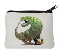Robot T-Rex Mecha Dinosauro Neoprene Portamonete 10x11cm Bianco, bianco, Taglia unica