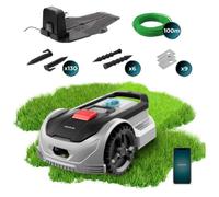 Cecotec Robot Rasaerba Conga Grasshopper 500. Tagliaerba con App, Motore Digitale Brushless, Superfici 500M2, Pendenza Massima del 27%, Regolatore delle Lame di Taglio, Sensore Rilevatore di Pioggia