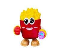 Robot Toy, Dancing Doll, Light-Up Figure, Music and Motion Feature, Fun French Fries Design, Indoor Learning and Play Use, for Kids Entertainment, 7x4x3 Inches, Red Color, 1 Piece