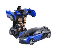 Robot Transforming Car Playset - Action Figure Vehicle System , Friction Powered Pull Back Racing Toy , Educational Mechanical Learning Activity Model , Interactive Conversion Adventure Kit | Children