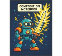 Robot Warrior Composition Notebook: Fantasy Scene 200 College Ruled Page Notebook
