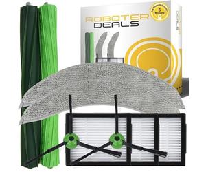 Roboter Deals - Set di accessori, kit di ricambio per iRobot Roomba Combo 10 Max (2 spazzole principali, 2 filtri, 2 spazzole laterali, 2 cuscinetti). Perfettamente adatto, qualità testata