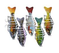 Robotic Fishing Lure, Lifelike Swimbait Kit, Self-Swimming Segmented Design, Rechargeable and Realistic Action, Freshwater and Saltwater Fishing, 5 pieces Multicolor