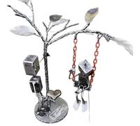 Robotic Love Confession Ornament,Handcrafted Metal Robotics Sculpture Art Ornament,Unique Steampunk Style Enthusiasts Romance Gift for Anniversaries Weddings Valentine’s Day (1)