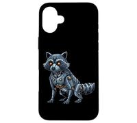 Robotic Raccoon Cyber Mecha Animal Fantascienza Design Custodia per iPhone 16 Plus