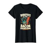 Robotica Divertente Coder Umorismo AI Programmer Automazione Maglietta con Stampa Grafica Economica, Donna, Nero, L