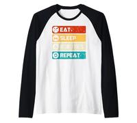 Robotics Engineer Funny Robot, Eat Sleep Robotics Repeat Maglia con Maniche Raglan