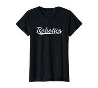 Robotics Retro Varsity Science Engineering Tech Aesthetic Maglietta con Stampa Grafica Economica, Donna, Nero, XS