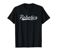 Robotics Retro Varsity Science Engineering Tech Aesthetic Maglietta con Stampa Grafica Economica, Uomo, Nero, S