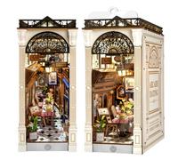 Robotime Arcade Incontri Booknook con copertura antipolvere Kit casa delle bambole in miniatura fai-da-te Puzzle in legno 3D Fermalibri Scaffale Decor Regalo