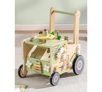 ROBOTIME Baby Walker, carrello regolabile in legno per bambini, centro attività divertente 3 in 1 con ingranaggi, controllo della velocità e dell'altezza, camminatore di apprendimento sicuro per