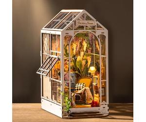 ROBOTIME Book Nook Casa Delle Bambole in Legno, Miniatura Fai Da Te, Modello di Casa Puzzle con Luci LED, Casa, Decorazione Scaffale, Regalo Di Vacanza (Casa Di Fiore Di Vacanza)