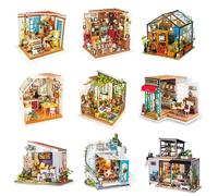 Robotime Casa delle bambole in miniatura in legno fai-da-te 1:24 Kit di costruzione di modello di casa delle bambole fatta a mano Giocattoli per bambini Adulti