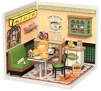 ROBOTIME Casa in Miniatura da Costruire con LED, Dollhouse per Adulti e Bambini - Hong Kong Cafè, Compatibile con Altri Set della Serie per Combinazioni Creative