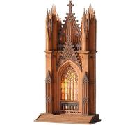 ROBOTIME Cattedrale Gotica a Due Torri, Puzzle 3D in Legno con Luce | Su mensole o scrivanie, crea un accento architettonico ed è un regalo per Regalo per adulti, lettori e amanti delle miniature