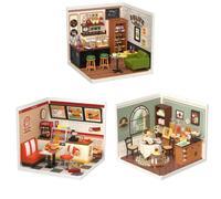 Robotime Fai da te Puzzle 3D Idea regalo per la casa Modello Negozio di fornitura Kit con LED Yum Yum Burger e Saluti tranquilli Bar e tè Sweet Sips