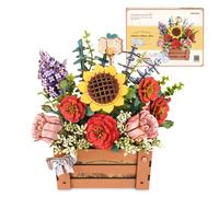 Robotime Fiori Puzzle in legno 3D Bouquet artificiale Kit modello Puzzle in legno Kit di costruzione Donna San Valentino Compleanno